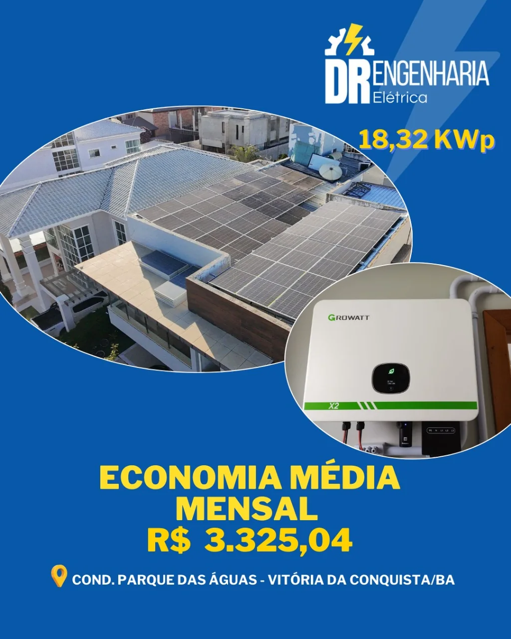 Energia solar no Condomínio Parque das Águas