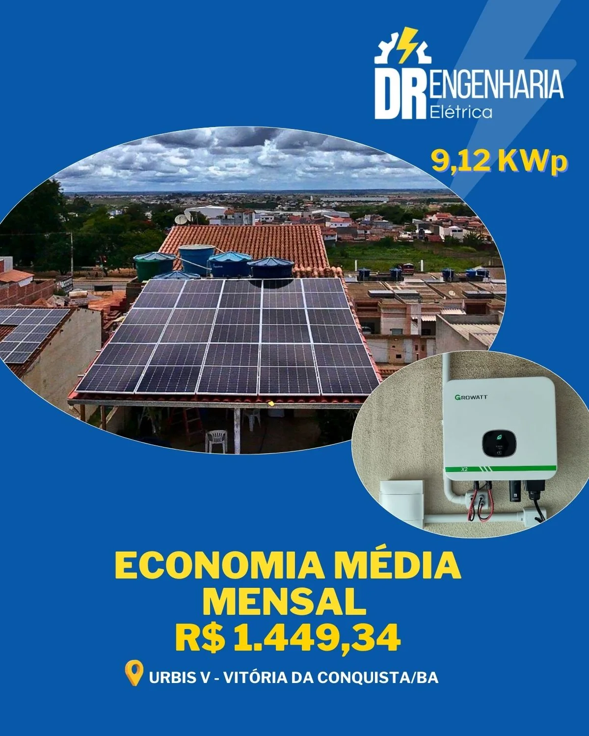 Energia solar residencial na Urbis V, Vitória da Conquista