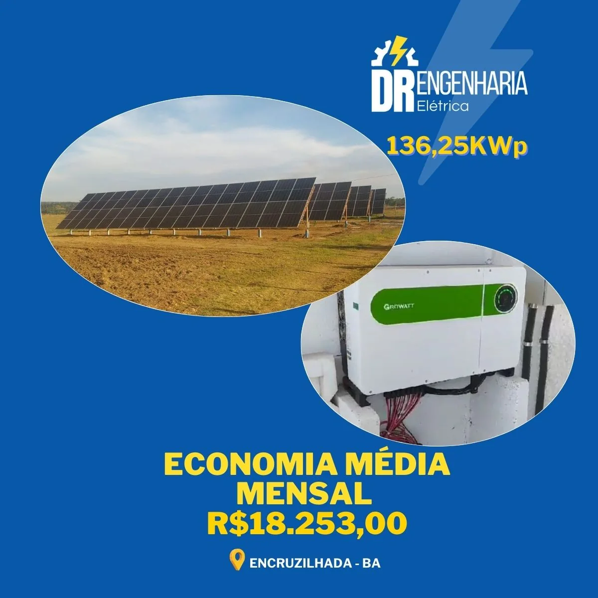 Usina solar de 136,25 kWp em Encruzilhada, Bahia