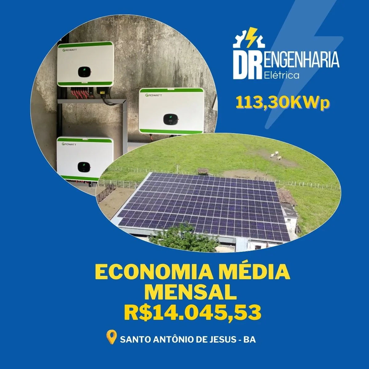 Usina solar de 113,30 kWp em Santo Antônio de Jesus, Bahia